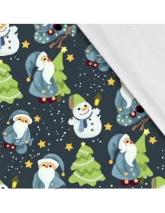 Softshell Stoff Polyester Zum Nähen- Motiv Weihnachtsferien-Winter I SDX550