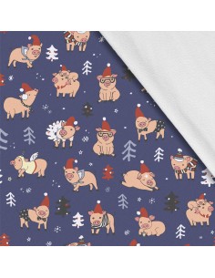 Softshell Stoff Polyester Zum Nähen- Motiv Weihnachtsferien-Winter I SDX560