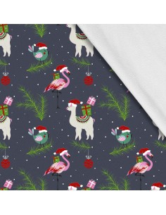 Softshell Stoff Polyester Zum Nähen- Motiv Weihnachtsferien-Winter I SDX593