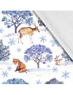 Softshell Stoff Polyester Zum Nähen- Motiv Weihnachtsferien-Winter I SDX1288