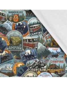 Softshell Stoff Polyester Zum Nähen- Motiv Travel I SDX681