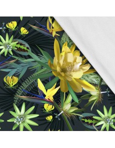 Softshell Stoff Polyester Zum Nähen- Motiv Tropisch I SDX1675
