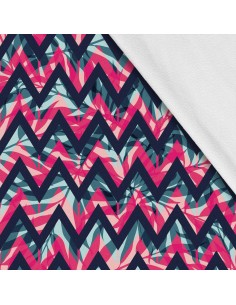 Softshell Stoff Polyester Zum Nähen- Motiv Zickzack I SDX173