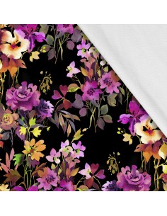 Softshell Stoff Polyester Zum Nähen- Motiv Blumen I SDX026