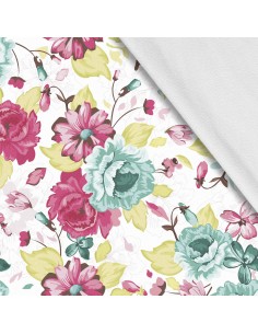 Softshell Stoff Polyester Zum Nähen- Motiv Blumen I SDX053