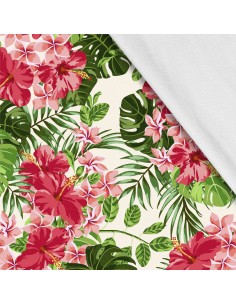 Softshell Stoff Polyester Zum Nähen- Motiv Blumen I SDX079