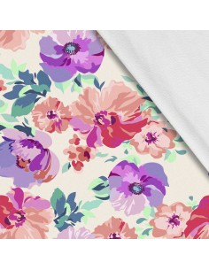 Softshell Stoff Polyester Zum Nähen- Motiv Blumen I SDX109