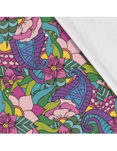 Softshell Stoff Polyester Zum Nähen- Motiv Blumen I SDX140