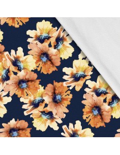 Softshell Stoff Polyester Zum Nähen- Motiv Blumen I SDX143