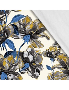 Softshell Stoff Polyester Zum Nähen- Motiv Blumen I SDX163