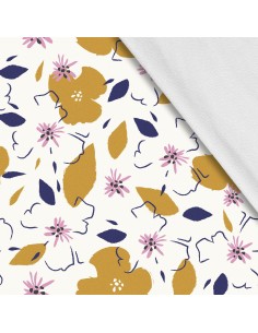 Softshell Stoff Polyester Zum Nähen- Motiv Blumen I SDX164