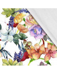 Softshell Stoff Polyester Zum Nähen- Motiv Blumen I SDX217