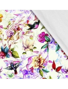Softshell Stoff Polyester Zum Nähen- Motiv Blumen I SDX221