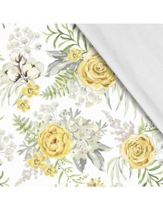 Softshell Stoff Polyester Zum Nähen- Motiv Blumen I SDX225