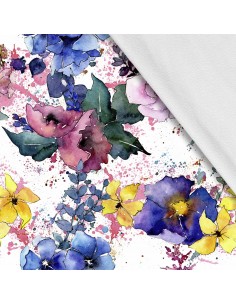Softshell Stoff Polyester Zum Nähen- Motiv Blumen I SDX228