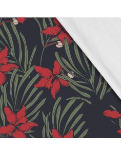 Softshell Stoff Polyester Zum Nähen- Motiv Blumen I SDX229