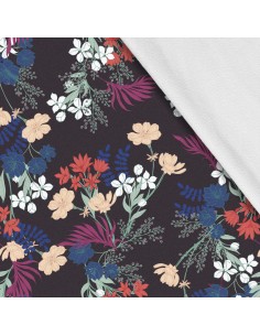 Softshell Stoff Polyester Zum Nähen- Motiv Blumen I SDX236