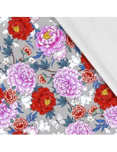 Softshell Stoff Polyester Zum Nähen- Motiv Blumen I SDX244