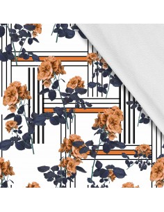 Softshell Stoff Polyester Zum Nähen- Motiv Blumen I SDX249