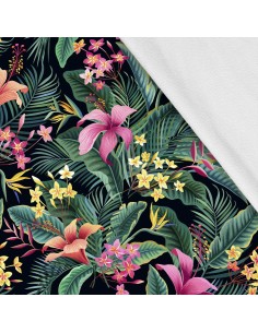 Softshell Stoff Polyester Zum Nähen- Motiv Blumen I SDX273