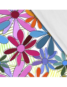 Softshell Stoff Polyester Zum Nähen- Motiv Blumen I SDX394