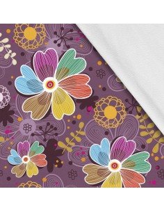 Softshell Stoff Polyester Zum Nähen- Motiv Blumen I SDX396