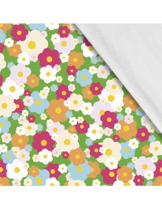 Softshell Stoff Polyester Zum Nähen- Motiv Blumen I SDX429