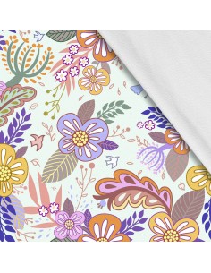 Softshell Stoff Polyester Zum Nähen- Motiv Blumen I SDX436