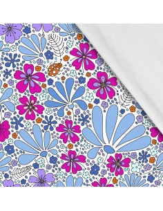 Softshell Stoff Polyester Zum Nähen- Motiv Blumen I SDX438