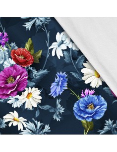 Softshell Stoff Polyester Zum Nähen- Motiv Blumen I SDX463