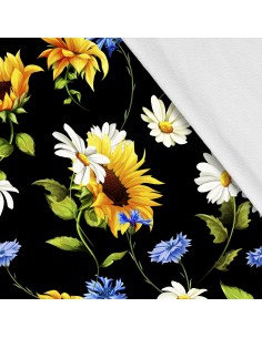 Softshell Stoff Polyester Zum Nähen- Motiv Blumen I SDX490