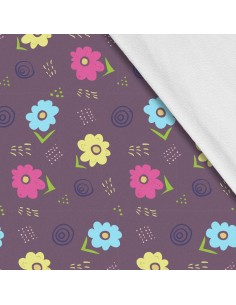 Softshell Stoff Polyester Zum Nähen- Motiv Blumen I SDX525