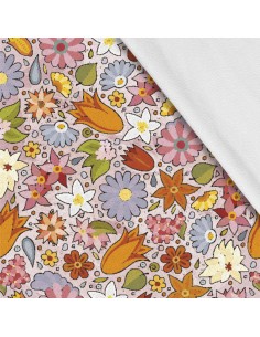 Softshell Stoff Polyester Zum Nähen- Motiv Blumen I SDX528