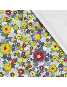 Softshell Stoff Polyester Zum Nähen- Motiv Blumen I SDX565