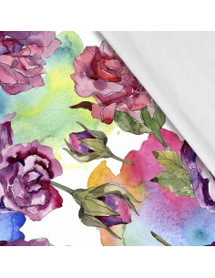 Softshell Stoff Polyester Zum Nähen- Motiv Blumen I SDX568