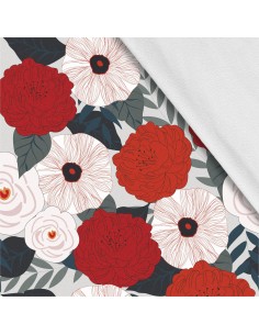 Softshell Stoff Polyester Zum Nähen- Motiv Blumen I SDX569