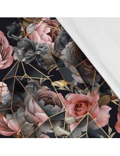 Softshell Stoff Polyester Zum Nähen- Motiv Blumen I SDX605