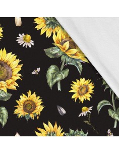 Softshell Stoff Polyester Zum Nähen- Motiv Blumen I SDX672