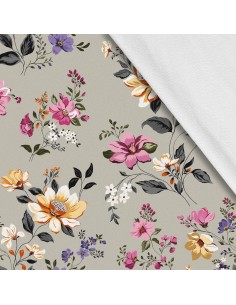 Softshell Stoff Polyester Zum Nähen- Motiv Blumen I SDX686