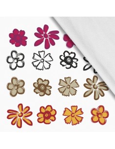 Softshell Stoff Polyester Zum Nähen- Motiv Blumen I SDX702