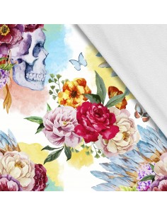 Softshell Stoff Polyester Zum Nähen- Motiv Blumen I SDX804