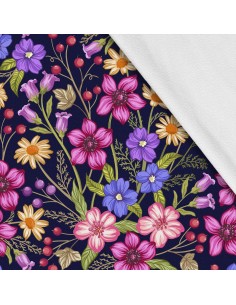 Softshell Stoff Polyester Zum Nähen- Motiv Blumen I SDX811