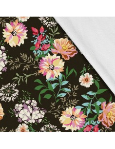 Softshell Stoff Polyester Zum Nähen- Motiv Blumen I SDX831