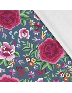 Softshell Stoff Polyester Zum Nähen- Motiv Blumen I SDX844