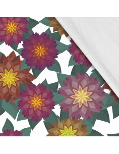 Softshell Stoff Polyester Zum Nähen- Motiv Blumen I SDX852