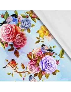 Softshell Stoff Polyester Zum Nähen- Motiv Blumen I SDX854