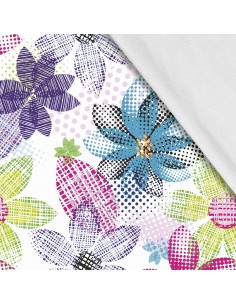 Softshell Stoff Polyester Zum Nähen- Motiv Blumen I SDX867