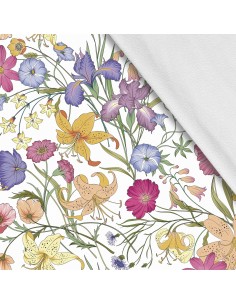 Softshell Stoff Polyester Zum Nähen- Motiv Blumen I SDX872