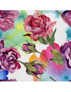 OUTDOOR DEKOSTOFFE OXFORD - Motiv aquarell Blumen 3 I DX568
