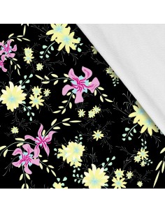 Softshell Stoff Polyester Zum Nähen- Motiv Blumen I SDX954